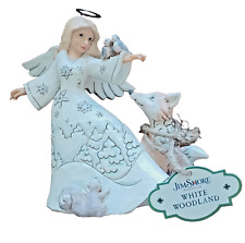 Jim Shore white woodland angel figurine with birds and fox 2016 picture