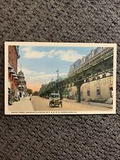 NORRISTOWN PA SWEDE STREET ANTIQUE POSTCARD ELEVATED RAILROAD UNP  picture