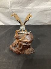 Glass Baron Eagle with 22kt Gold Accents on Wood Statue 8