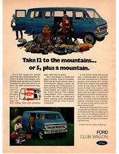 1972 Ford Club Wagon Van Mountain Camping Trip Family Tent Cooler  Print Ad picture