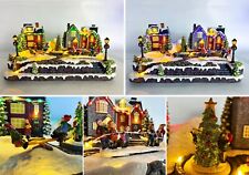 LED Animated Village Christmas Scene Kids Tug-of-War Seesaw Tree Silent or Music picture