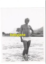 TERENCE STAMP ORIGINAL 8X10 PHOTO BARECHESTED IN UNDERWEAR AT BEACH 1968 BLUE picture