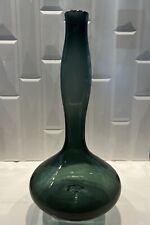 Vintage Blenko Art Glass Decanter Genie Bottle 5815S Charcoal Wayne Husted MCM picture