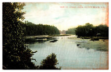 Olcott Beach, NY 18 Mile Creek Row Boats Forest Water View Panoramic -A68 picture