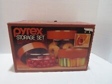 NIB VTG PYREX STACKABLE CANISTER SET-3 PC SET #7100-132 CINNAMOM picture