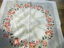 Vintage Floral 50's Simtex Tablecloth Super Condition 50x50