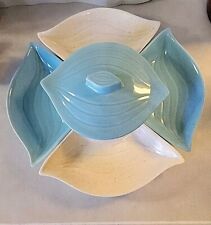 Vintage USA Pottery 34-1960’s 6 piece Lazy Susan Center Bowl and Side Dishes   picture