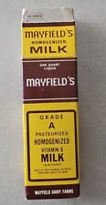 Vintage MAYFIELD DAIRY FARMS Milk Matches In Mini Milk Carton picture