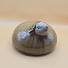 Vtg Sia Pottery Sheep Lamp Figurine Paperweight Tan 4