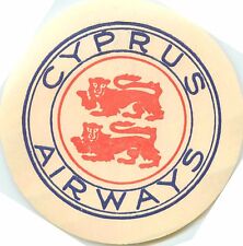 CYPRUS AIRWAYS - Seldom Seen Old Airline Luggage Label, c. 1950 picture