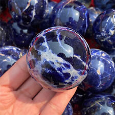 1PC 60mm+ Natural Quartz Sodalite Ball Divination Crystal Sphere Healing Gifts picture