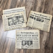 Man Walks On The Moon Newspapers - New York Times, Democrat & Chronicle - 1969 picture