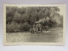 Original WWII German Army Field Kitchen Wagon & Cooks Steams Across Stream Photo picture