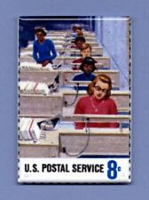 1973 POSTAL SERVICE EMPLOYEES *2X3 FRIDGE MAGNET* USPS PHILATELIC MPLSM OPERATOR picture