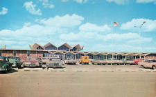 Bismarck ND North Dakota, Municipal Airport Terminal, Old Cars, Vintage Postcard picture
