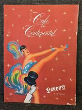 Vintage CAFE CONTINENTAL  Menu Stardust Hotel Showroom le Lido de Paris '58 RARE picture