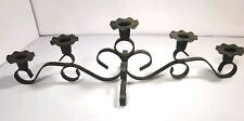 VTG Black Cast Iron Candleabra MCM Gothic Five Candle Holder Table Sconce B picture