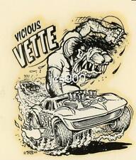 VINTAGE ORIGINAL ED ROTH VICIOUS VETTE BIG DADDY 1965 WATER AUTO DECAL RAT FINK picture