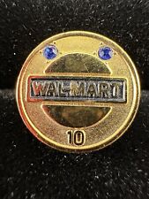 Walmart Ten-Year Employee Button / Pin-Vintage-Sam Walton- Pinback picture