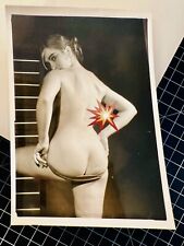 Vintage 50’s Girl Pretty Bosom PIN UP Risque Nude Original B&W Girlie Photo #44 picture