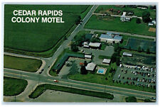 c1950's Colony Motel Air View Cedar Rapids Iowa IA Vintage Unposted Postcard picture