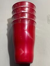 NEW Vintage PackerWare Set of 4 Red 20oz Plastic Tumblers Made in USA H027WTUM1 picture