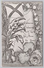Alabama Postcard Women's Club Flag Flower Poem Vintage Postcard 0679 picture