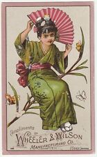 1880s Geisha Wheeler Sewing Machine Boston MA Antique Victorian Trade Card picture