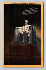 Washington DC-Abraham Lincoln Memorial, Antique, Vintage Postcard picture