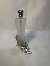 Perfume Bottle Pewter, Clear Rhinestones High Heel Shoe Frosted Glass  4