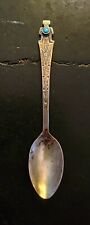 Old Navajo MAISEL'S Silver Natural Turquoise Souvenir Spoon Kachina Mark EXC picture