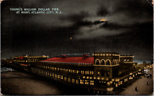 1909 Young's Million Dollar Pier Night View Moon Light Atlantic City NJ Postcard picture