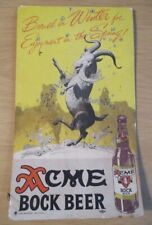 RARE ca 1936 Store Counter SIGN for 'ACME BOCK BEER'~San Francisco~Seasonal BREW picture