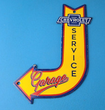 Vintage Chevrolet Sign - Porcelain Service Arrow Sign - Gas Oil Pump Garage Sign picture