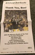 Pittsburgh Steelers Ben Roethlisberger Post Gazette 1-2-22 Thank You, Ben Cover picture