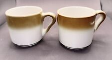 2 Syracuse China Brown Ombré Stripe Coffee Mugs Restaurant Ware picture