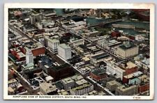 eStampsNet - South Bend IN Indiana Aerial View Business District 1937 Postcard  picture