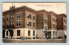 Cherokee IA-Iowa, Hotel Lewis, Children on Corner c1907 Vintage Postcard picture