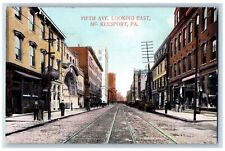 Mc Keesport Pennsylvania PA Postcard Fifth Avenue Looking East Scene 1909 Shops picture