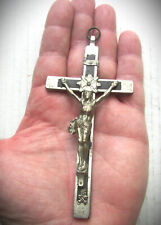 Antique Large Pectoral Crucifix Priests / Nuns Skull + Crossbones 5.25