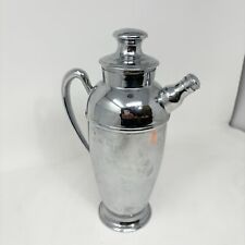 Vintage CROMWELL SILVER Chromium Metal Art Deco Cocktail Shaker Pitcher W/Handle picture