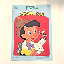 1984 Walt Disney's Pinocchio Sticker Fun Book by Golden - NEW picture