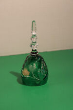 Crystal Bell 6” Clear and Green, Made/Hand Cut in WEST Germany picture