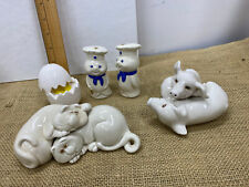 4 PAIR VINTAGE F & F AND JAPAN SALT & PEPPERS- CUDDLING PIGS & CATS picture