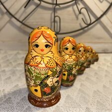 USSR Fall Colors Matryoshka Russian nesting Doll - Lady Musicians - 6 Pce picture