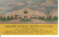 VINTAGE ALAMO PLAZA HOTEL COURTS POSTED 1951 Dallas, TX Postcard picture