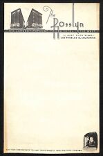 The Rosslyn Los Angeles c1920's-30's Unused Hotel Letterhead Stationary Art Deco picture