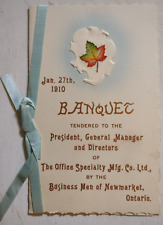 1910 Office Specialty Mfg. Co Toronto / Newmarket ON Canada Banquet Program picture