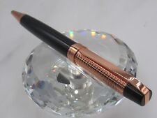 GORGEOUS HIGH QUALITY ETCHED ROSE GOLD/BLACK TWIST BALL POINT PEN picture
