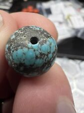 Antique sky blue Chinese/Tibetan round turquoise bead 14.5 mm collectible RARE  picture
